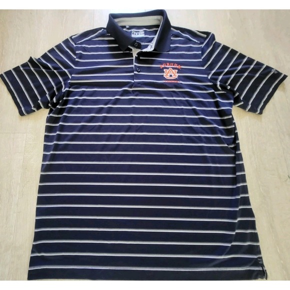 Under Armour Other - Under Armour Auburn Tigers Mens XL Navy Blue Striped HeatGear Loose Polo Shirt